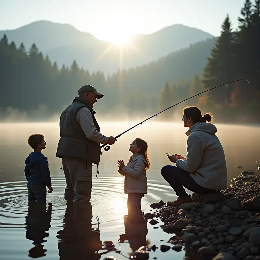 Лесной ландшафт с яркими осенними листьями