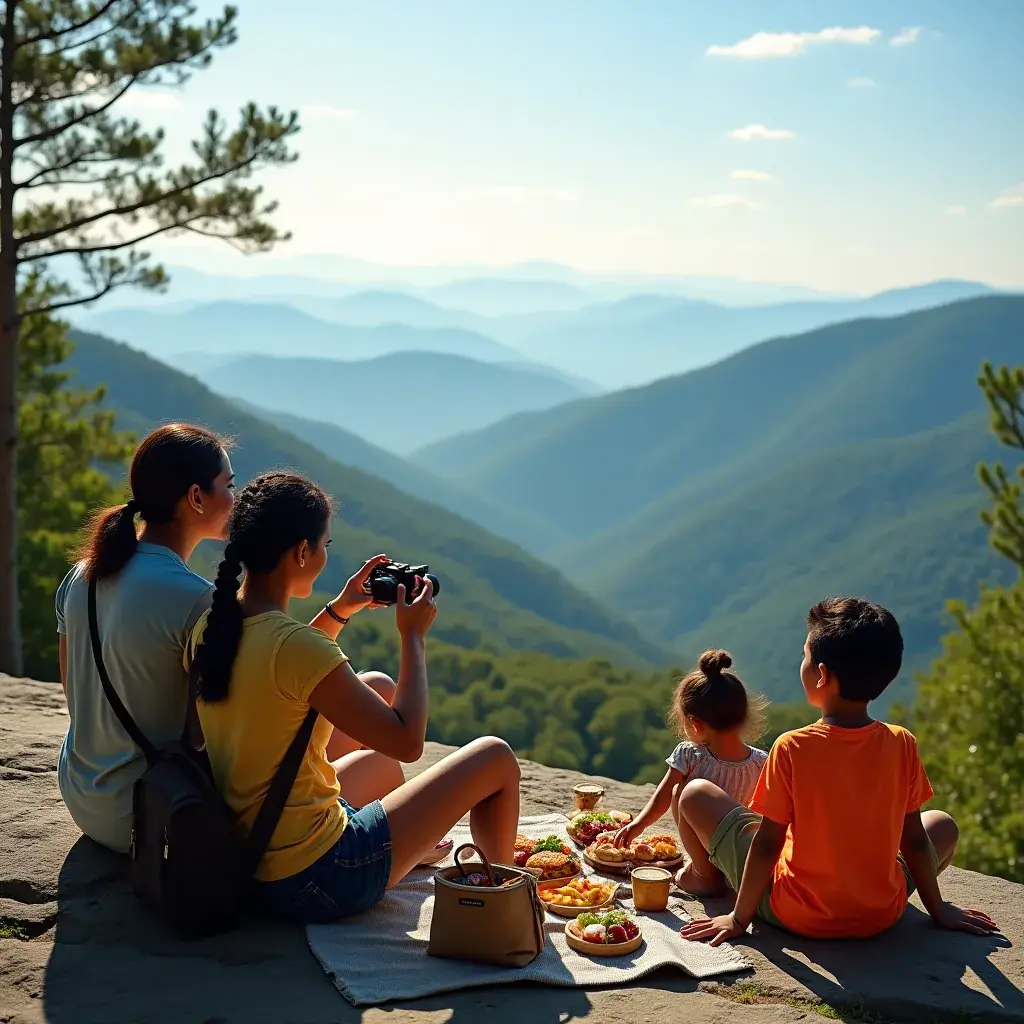 Дикие цветы, растущие на склонах гор в весенний день