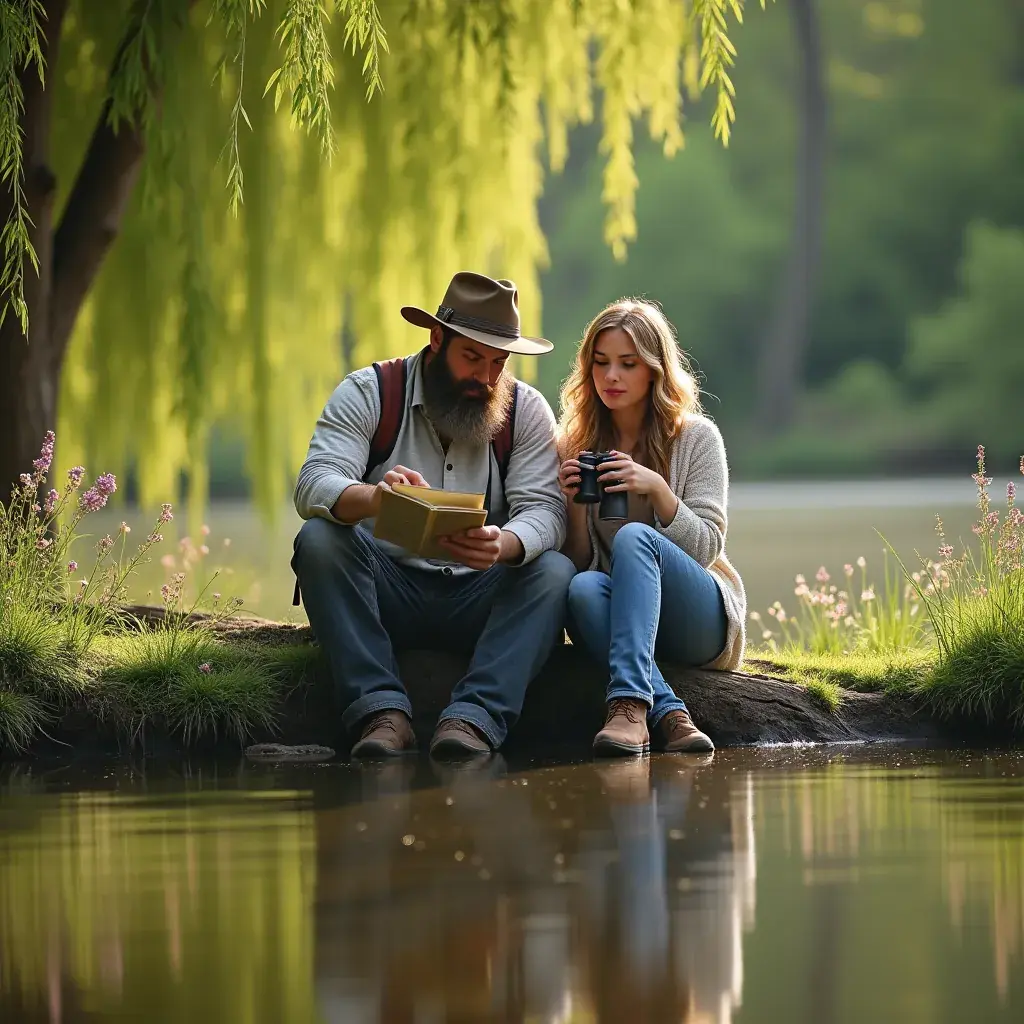 Лесная тропа, окруженная высокими деревьями и зеленью